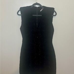 Alice + Olivia Black Textured Mini Dress